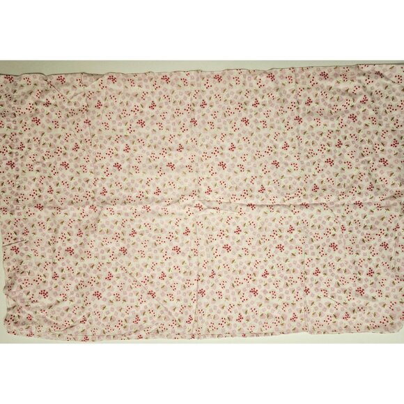 Pink Floral & Strawberry Fabric Pillowcase 1 count 17x27 inch Handmade - Picture 2 of 7